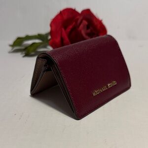 Michael Kors Deep Red Leather Card Holder